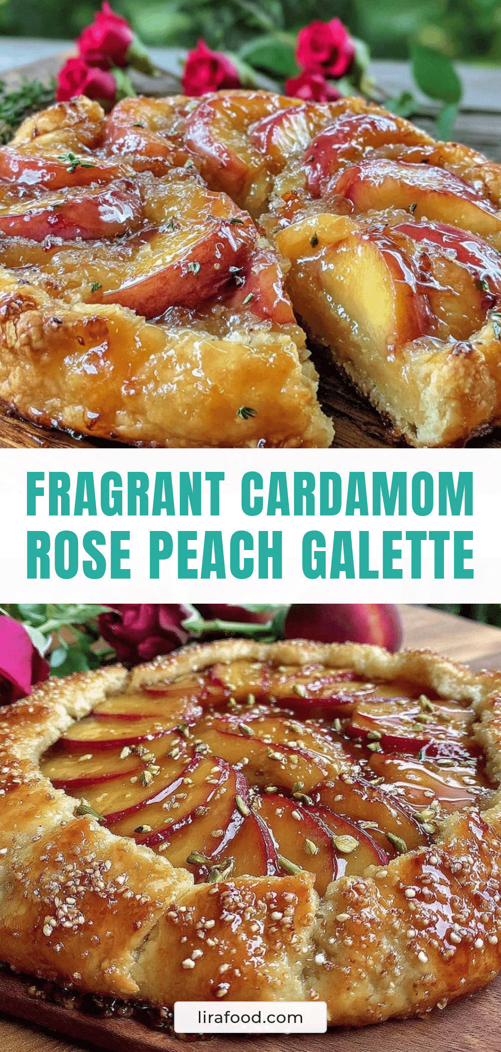 cardamom rose water peach galette recipe