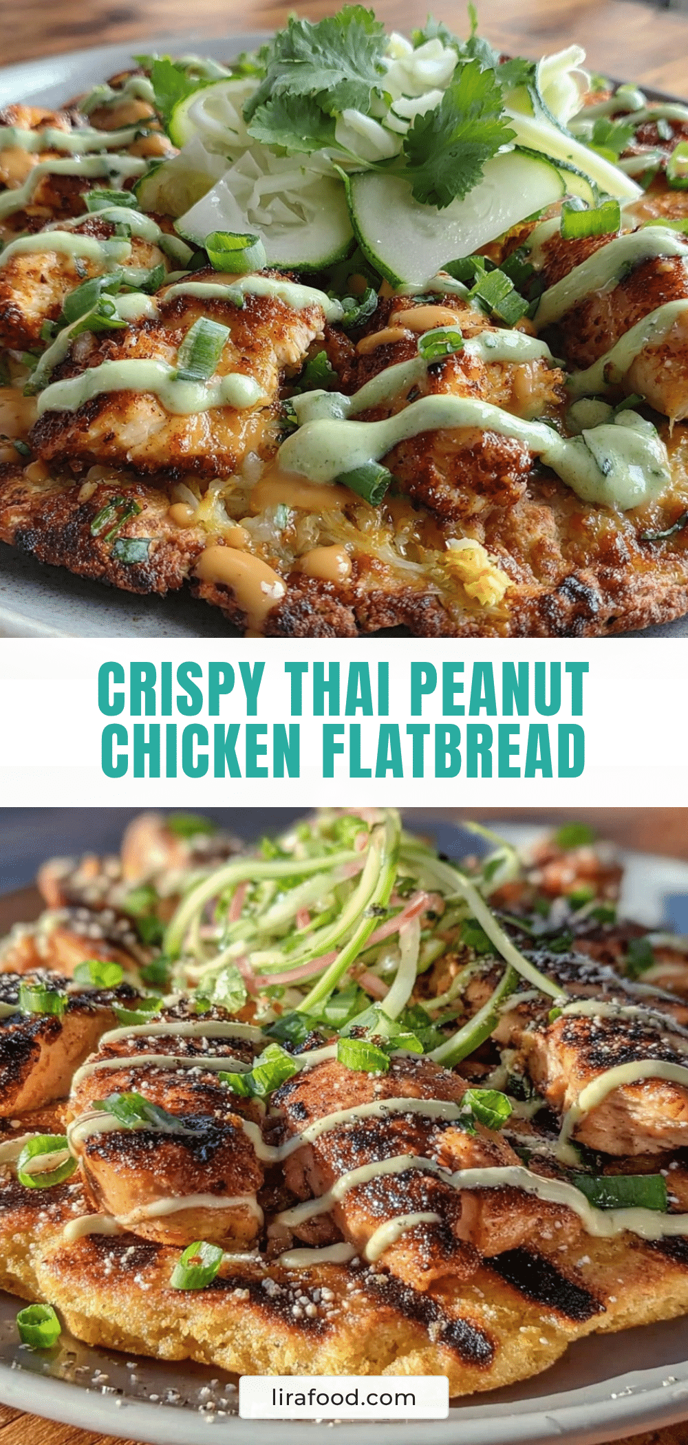crispy thai peanut chicken flatbread recipe