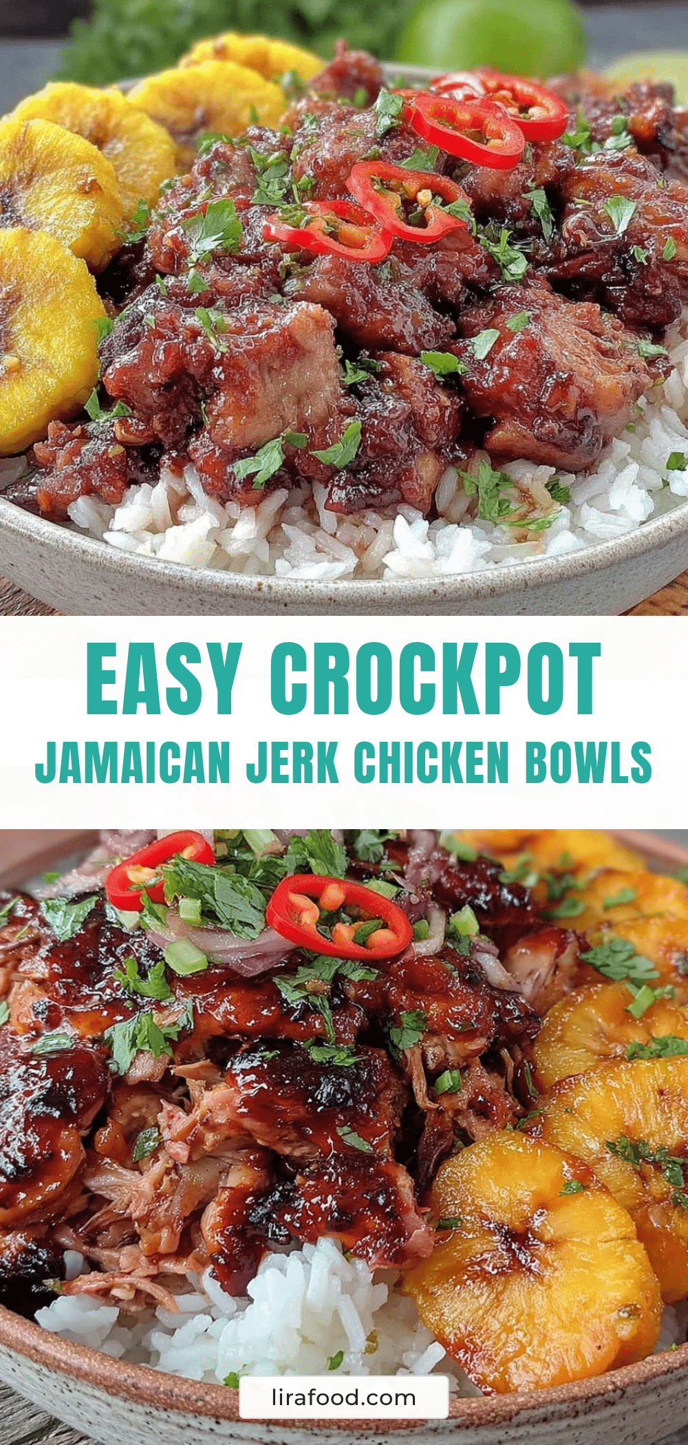 crockpot jamaican jerk chicken bowls recipe