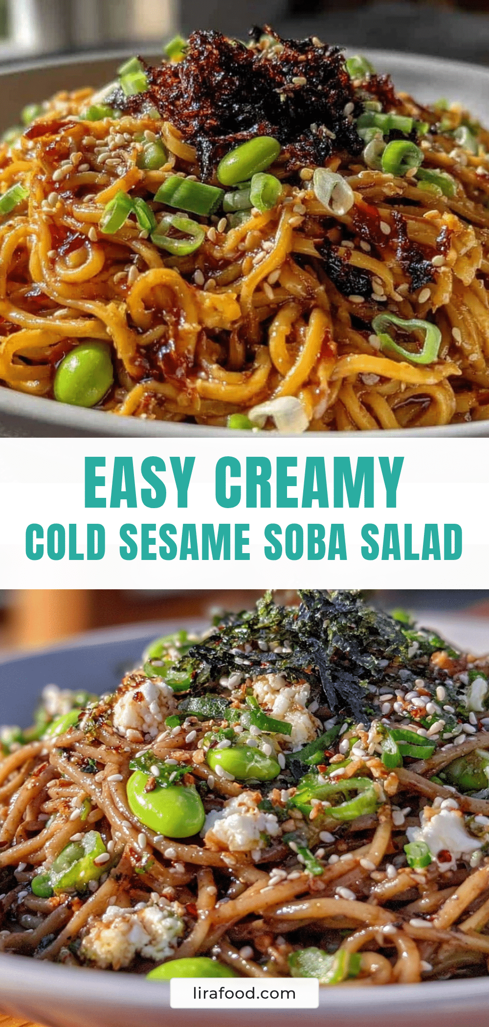 Easy Creamy Cold Sesame Soba Salad recipe