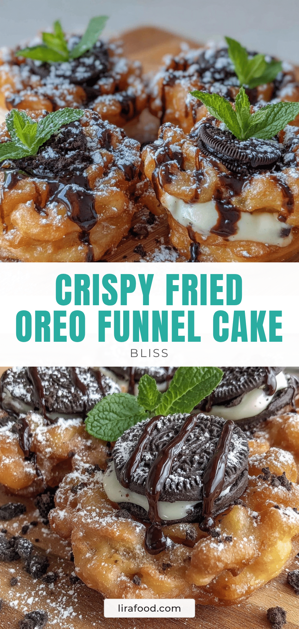 fried Oreo funnel cake hybrid recipe