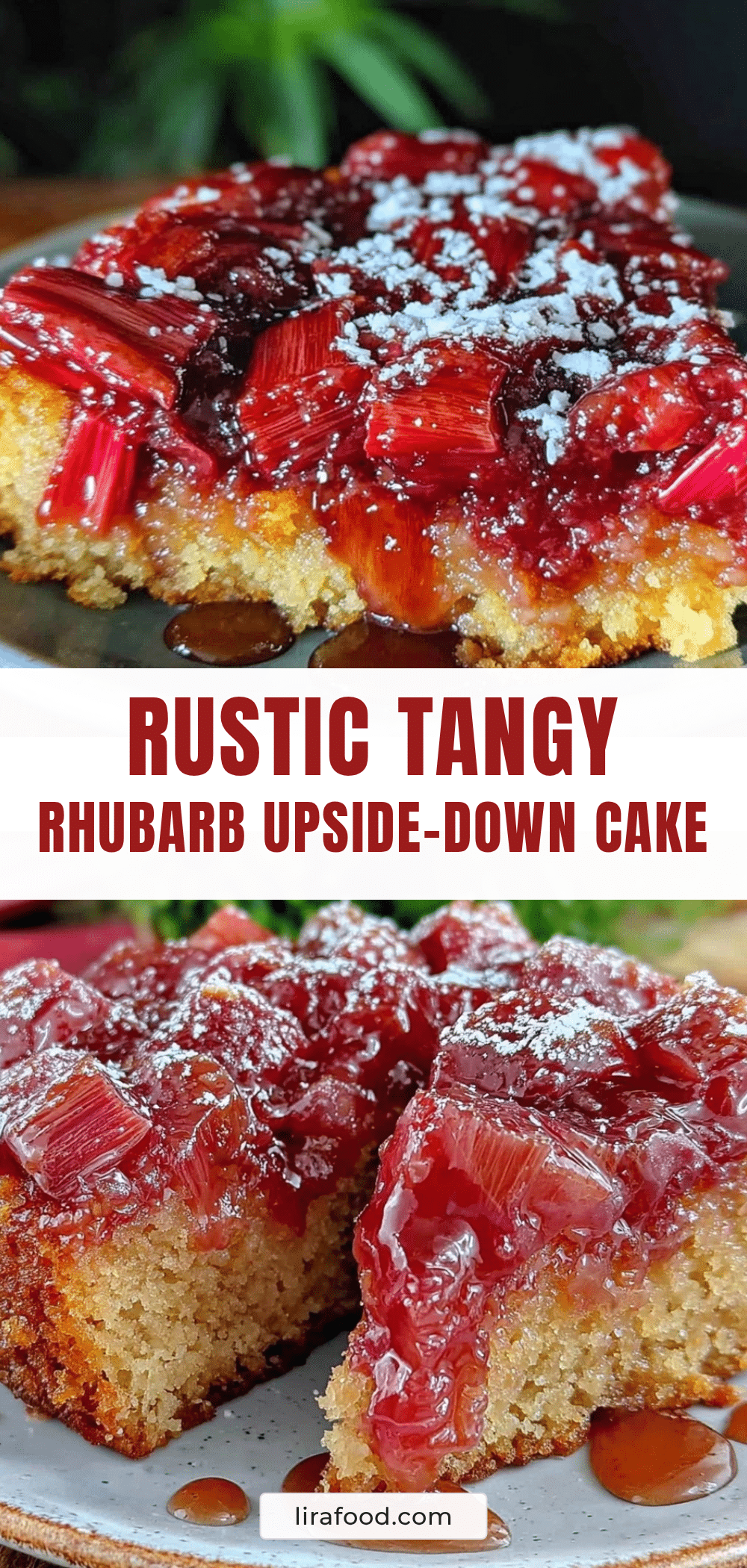 Rustic Rhubarb Upside-Down Cake recipe