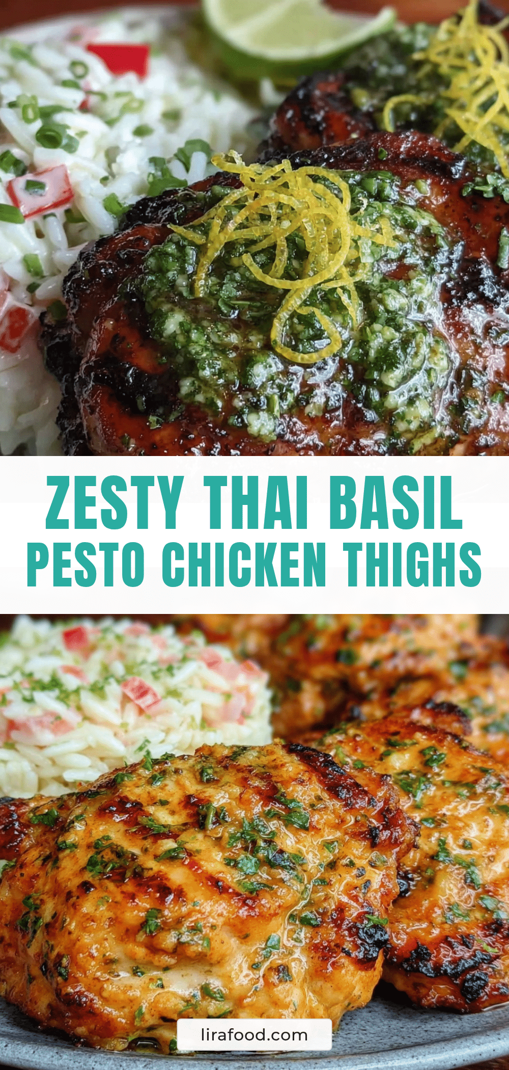 Thai Basil Pesto Grilled Chicken Thighs recipe