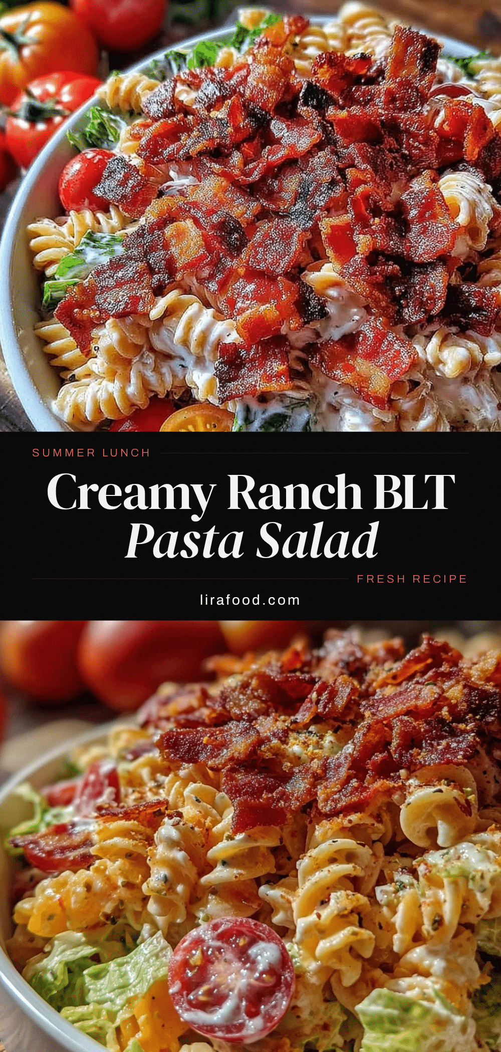 creamy BLT pasta salad with ranch dressing recipe