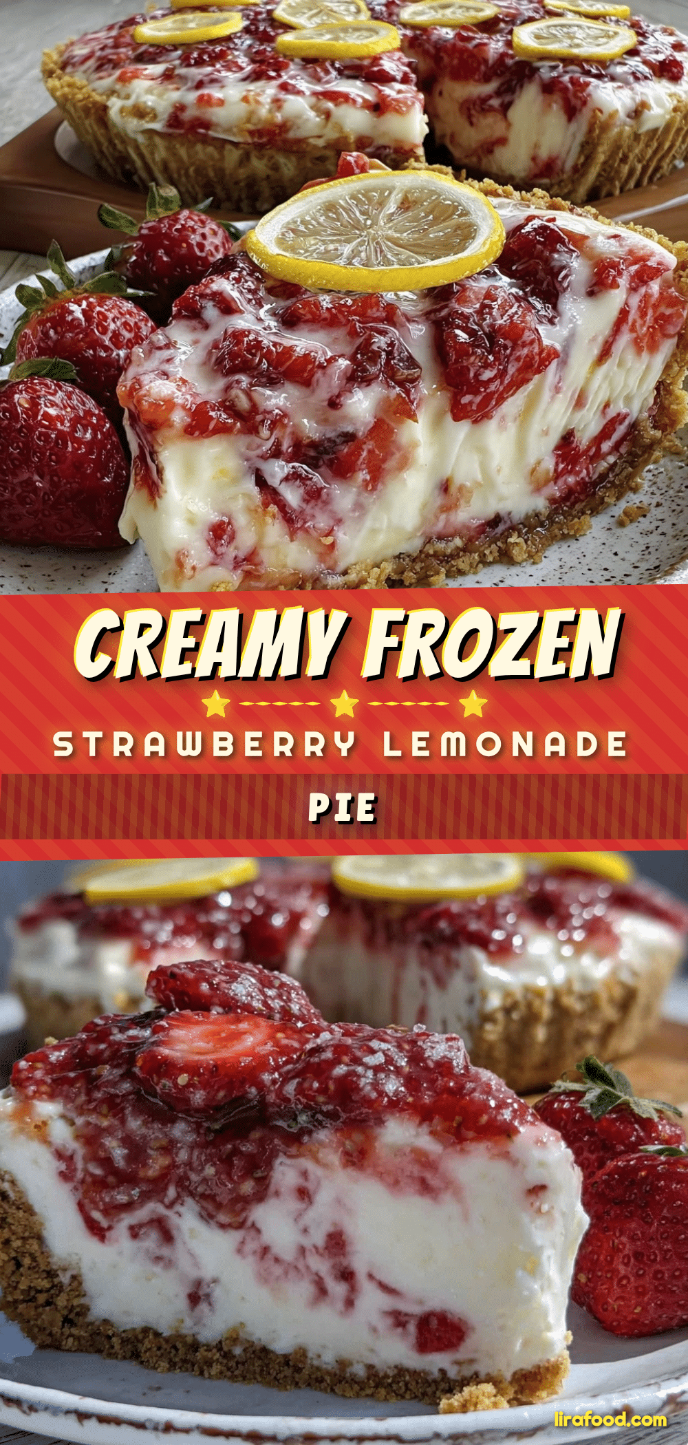 creamy frozen strawberry lemonade pie recipe