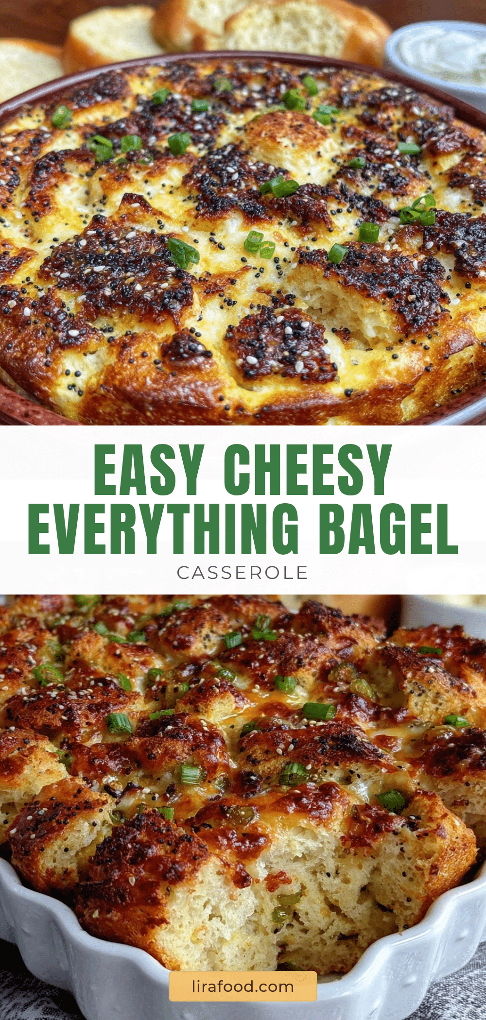 Easy Cheesy Everything Bagel Breakfast Casserole recipe
