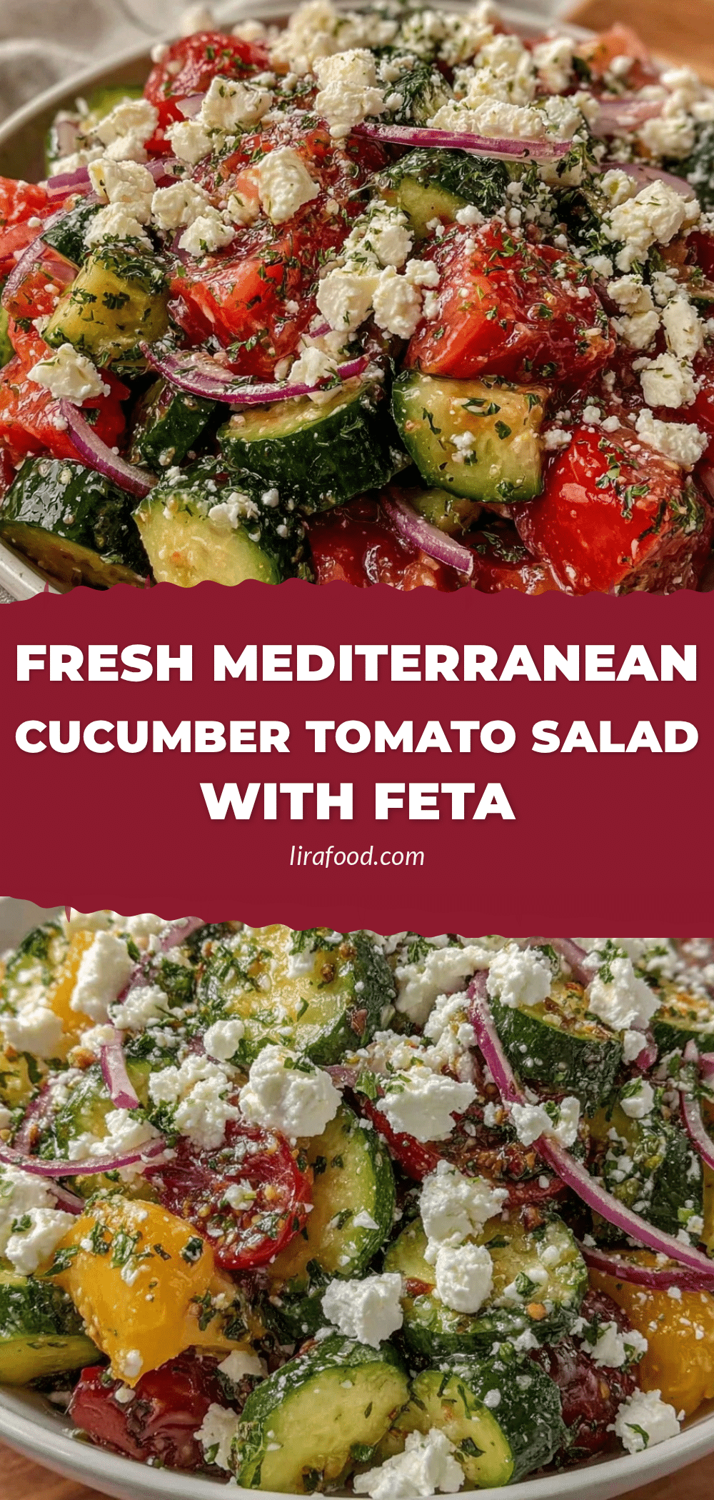 fresh mediterranean cucumber-tomato salad with feta recipe