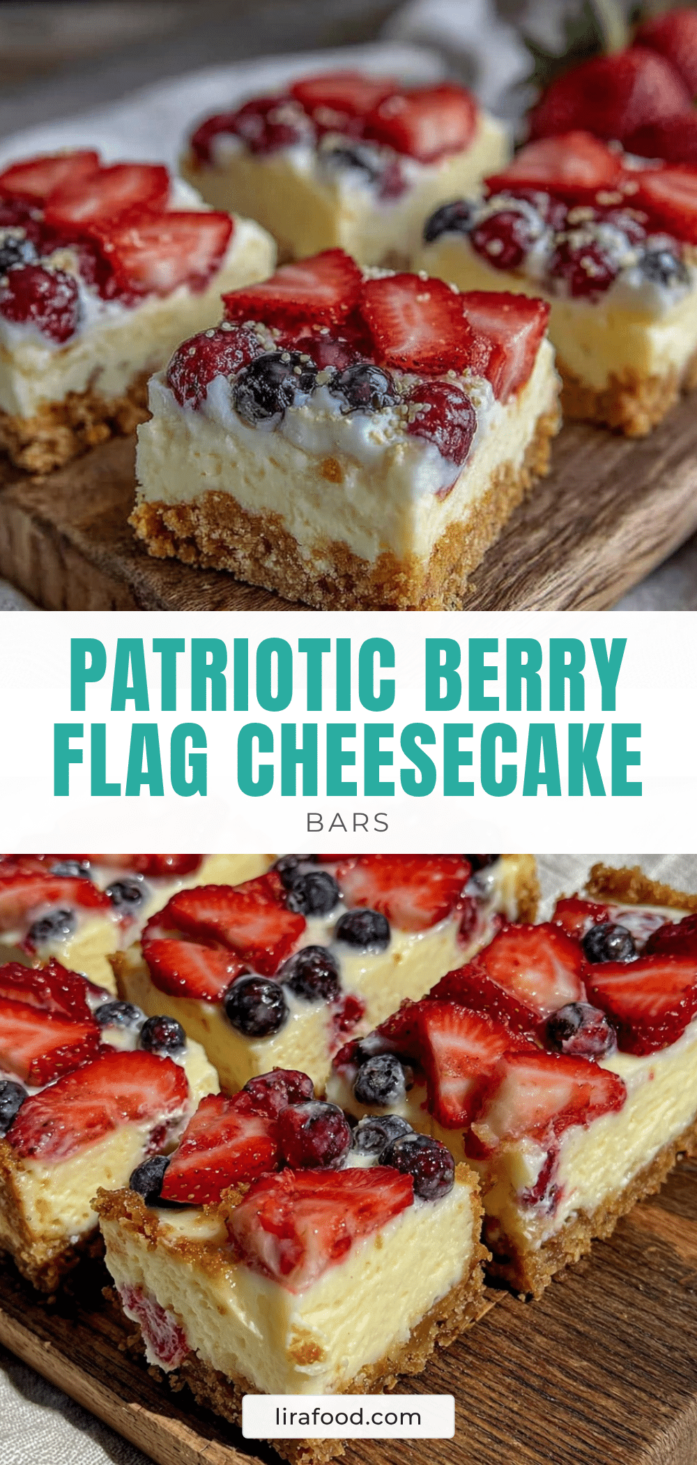 perfect berry flag cheesecake bars recipe