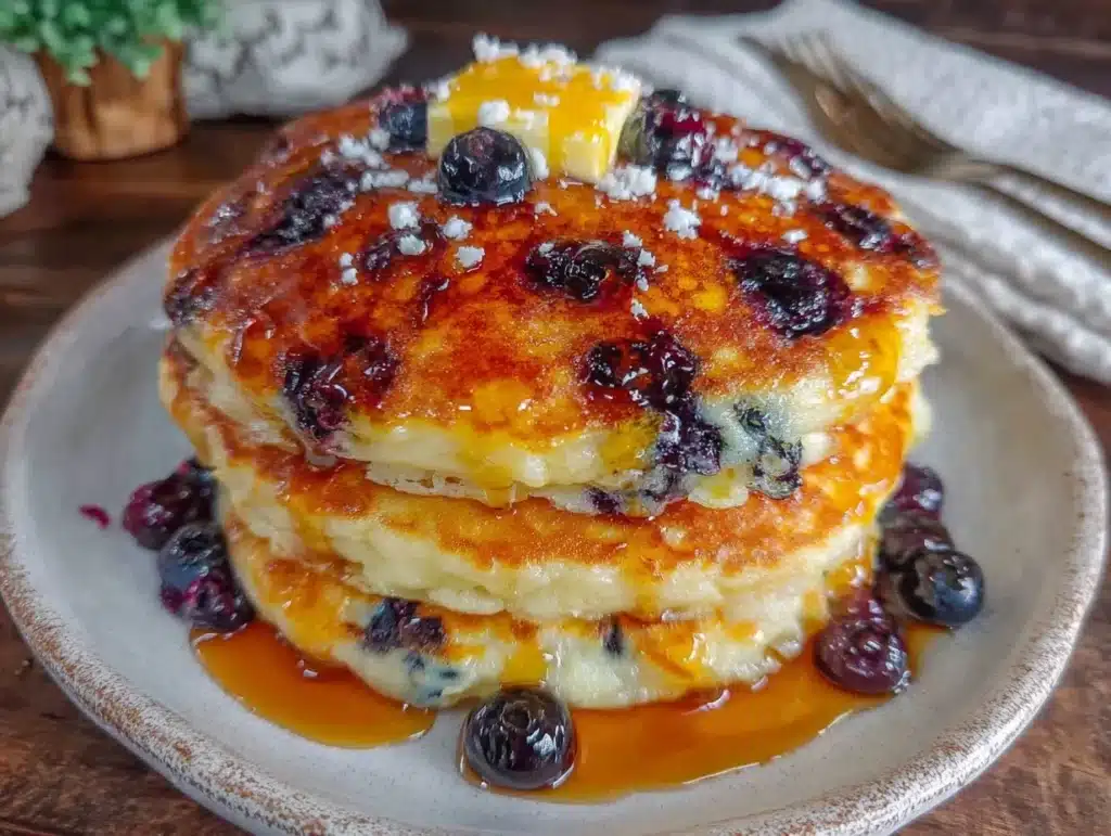 blueberry buttermilk pancakes - featured image