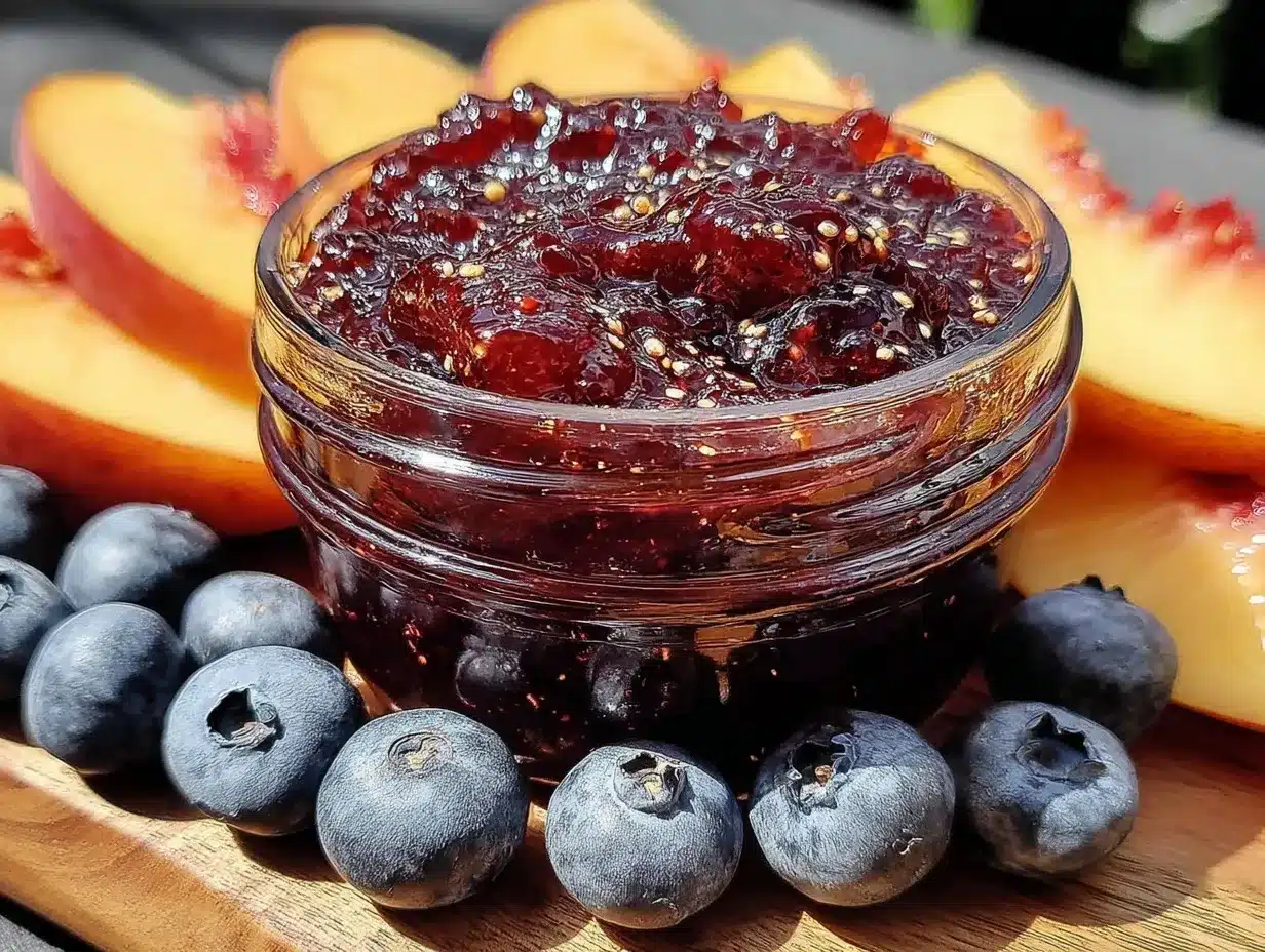 blueberry peach jam preparation steps