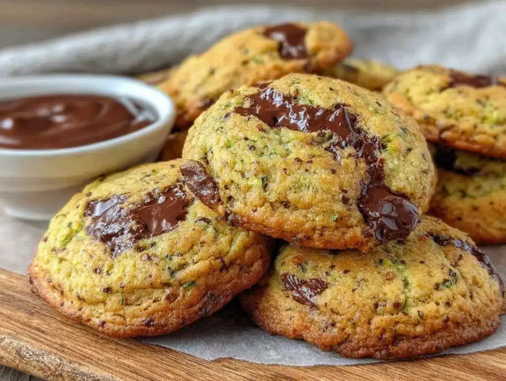 brown butter chocolate chip zucchini cookies - featured image