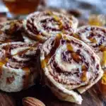 brown butter honey almond butter pinwheel wraps - featured image