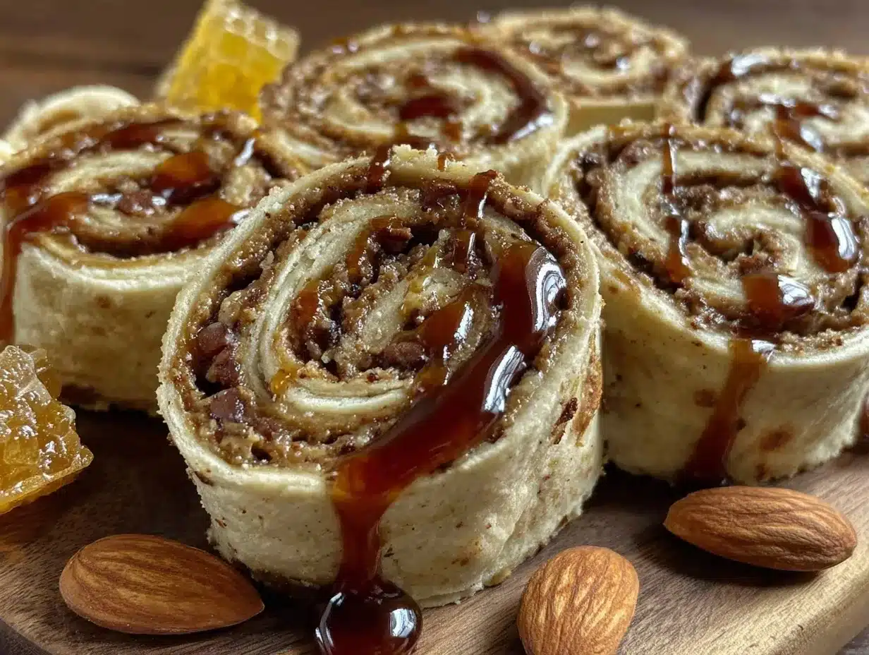 brown butter honey almond butter pinwheel wraps preparation steps