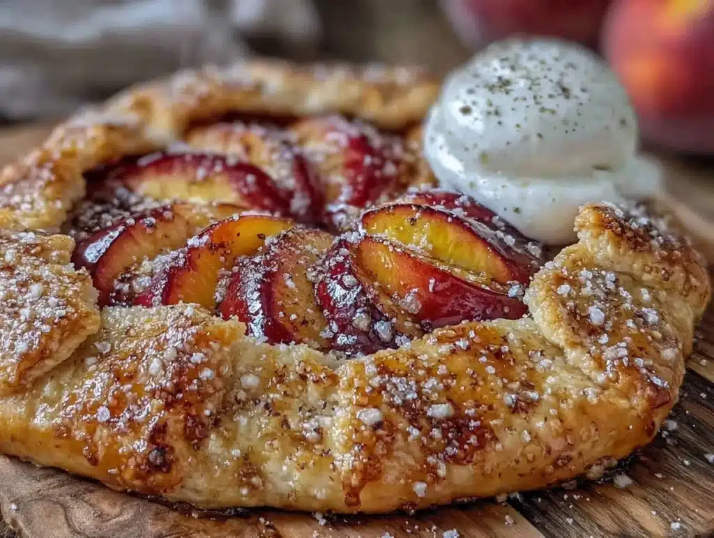 brown butter peach galette - featured image