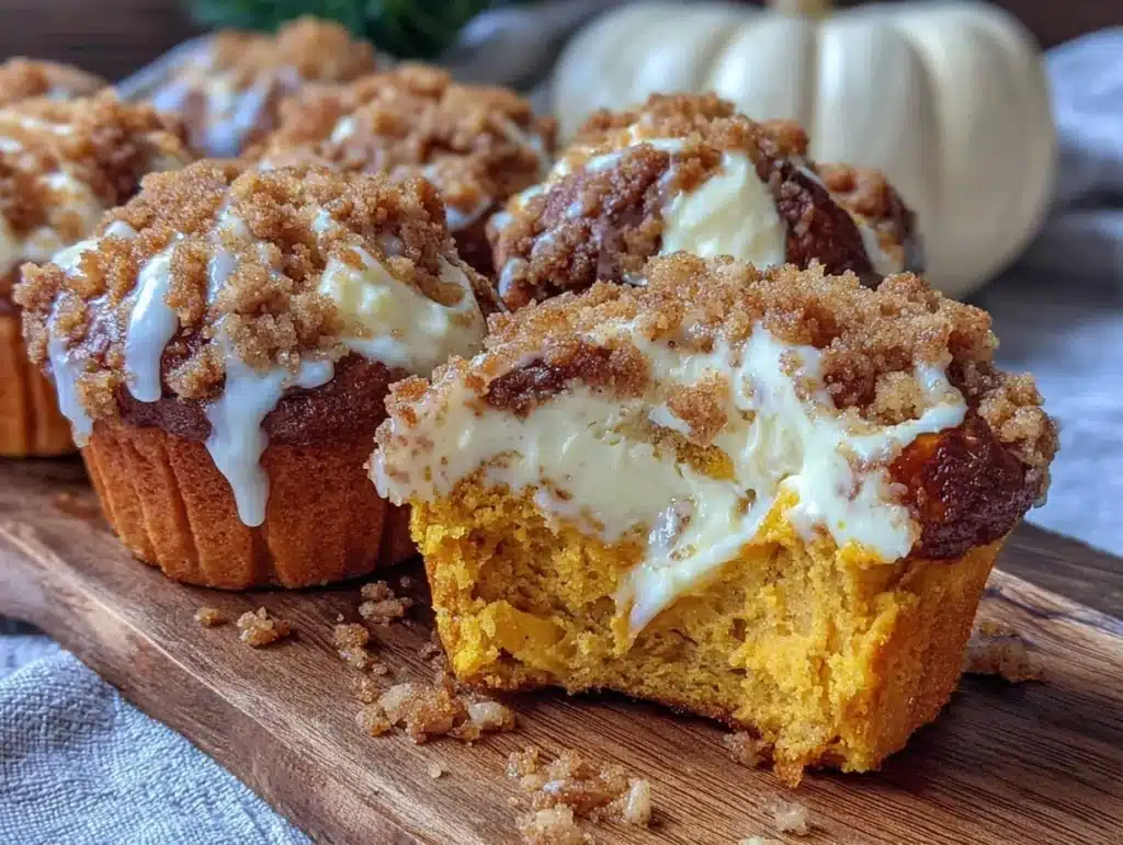 brown butter pumpkin cream cheese swirl muffins - featured image