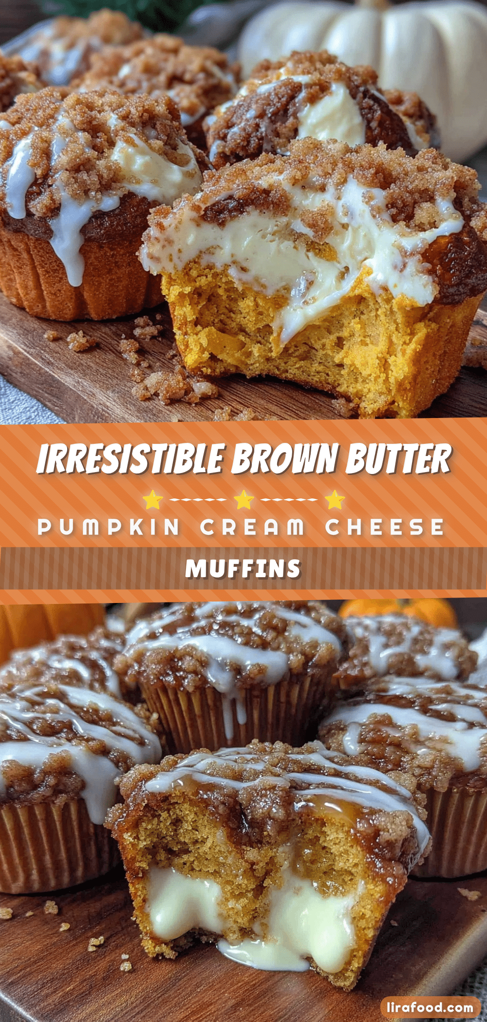 brown butter pumpkin cream cheese swirl muffins recipe