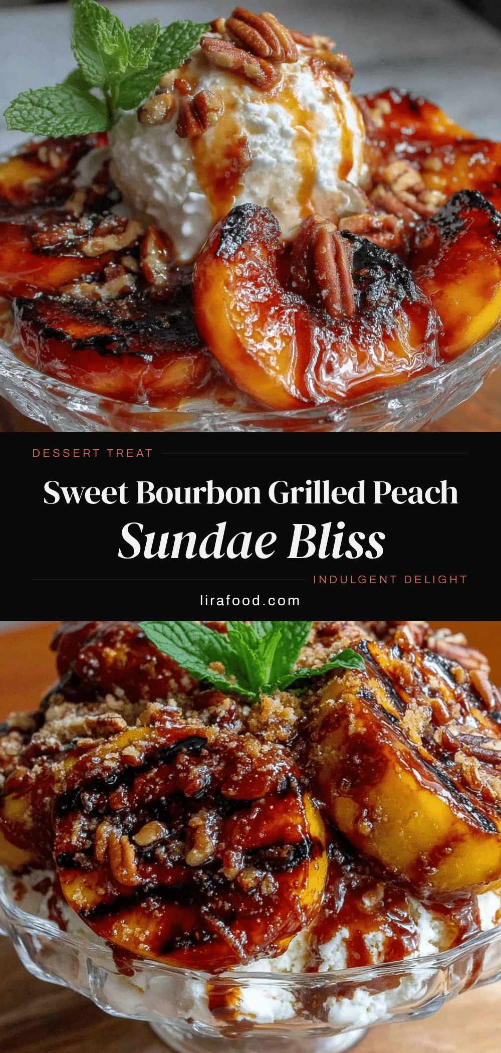 brown sugar bourbon grilled peach sundae recipe