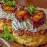 brown sugar grilled peach shortcake - featured image