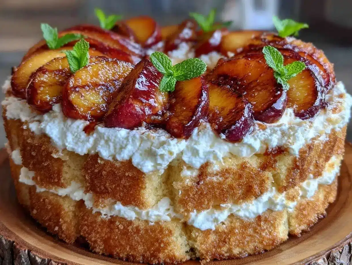 brown sugar grilled peach shortcake preparation steps