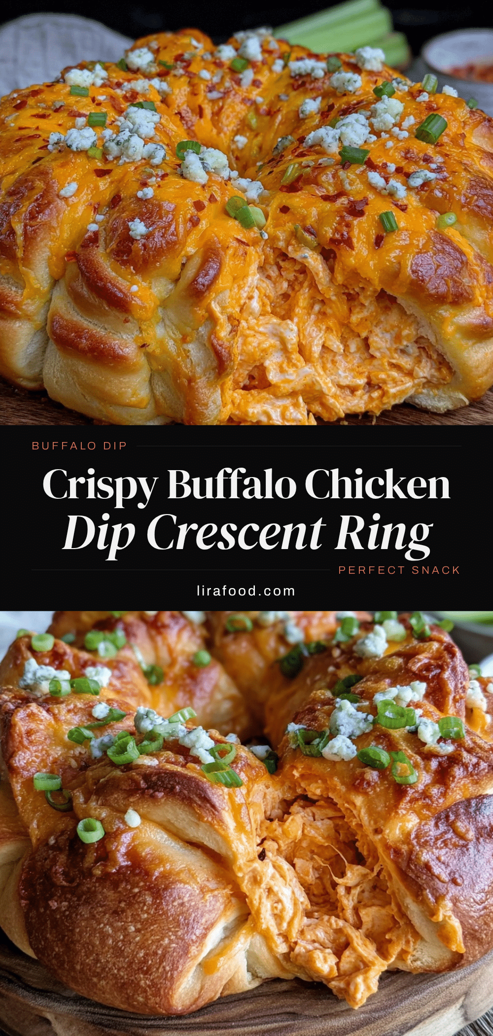 buffalo chicken dip crescent roll ring recipe