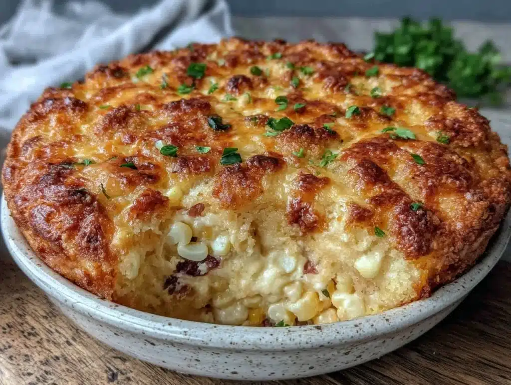 cheesy yellow squash and corn casserole - featured image
