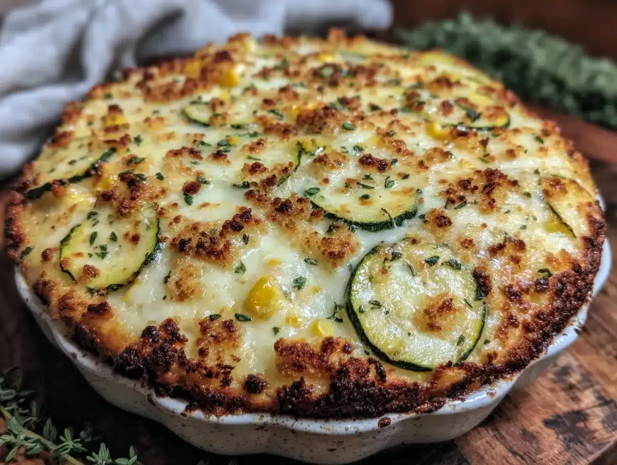 cheesy yellow squash and corn casserole preparation steps