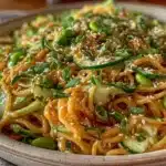 cold sesame peanut noodle salad - featured image
