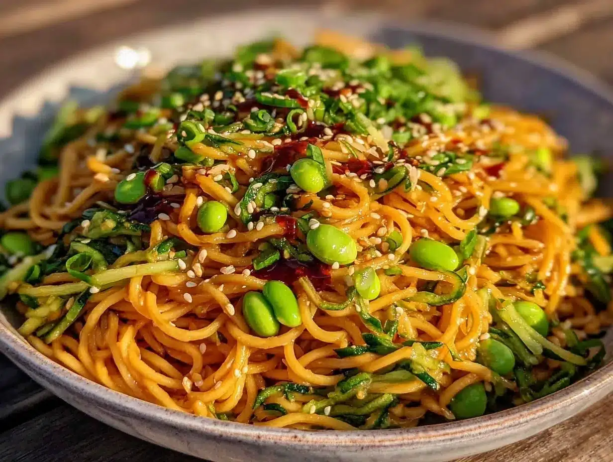 cold sesame peanut noodle salad preparation steps