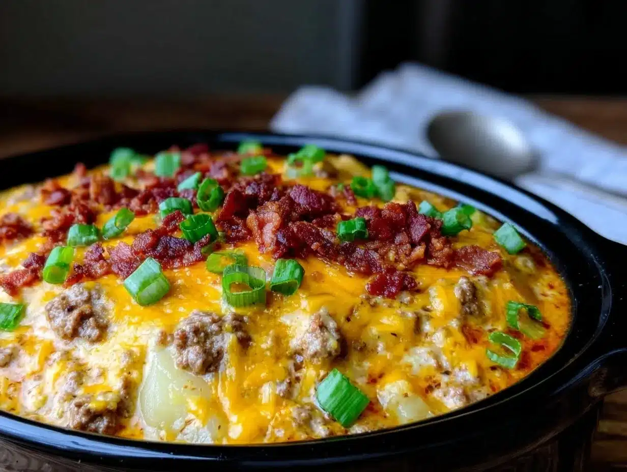 cozy cheeseburger potato soup preparation steps