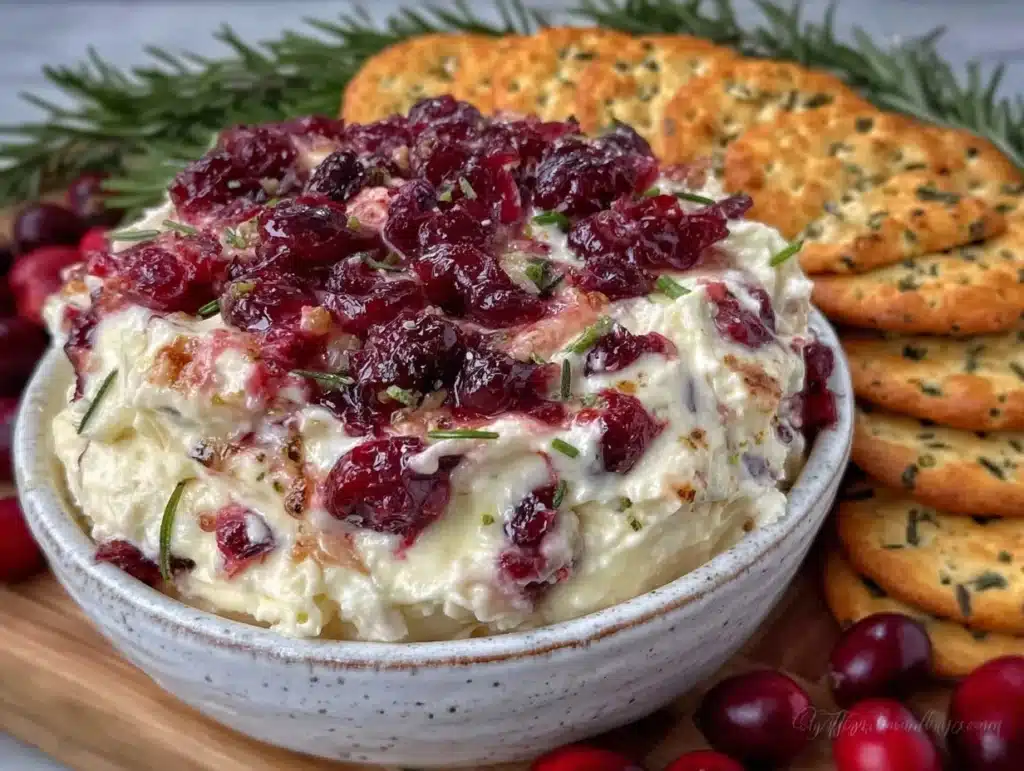 cranberry jalapeño cream cheese dip - featured image