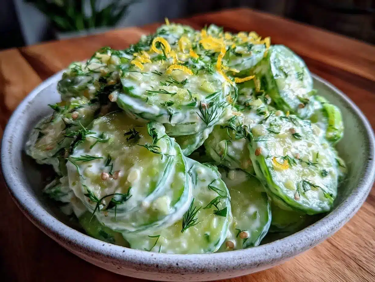 creamy cucumber salad preparation steps