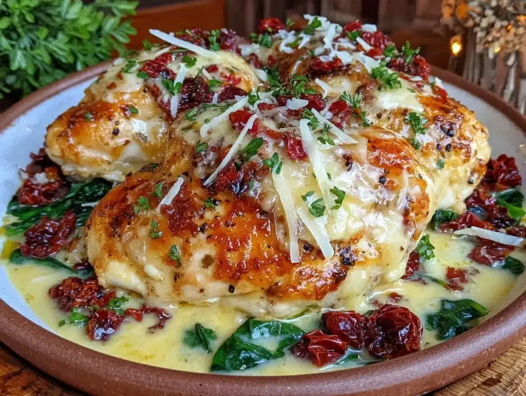 creamy garlic tuscan chicken - featured image