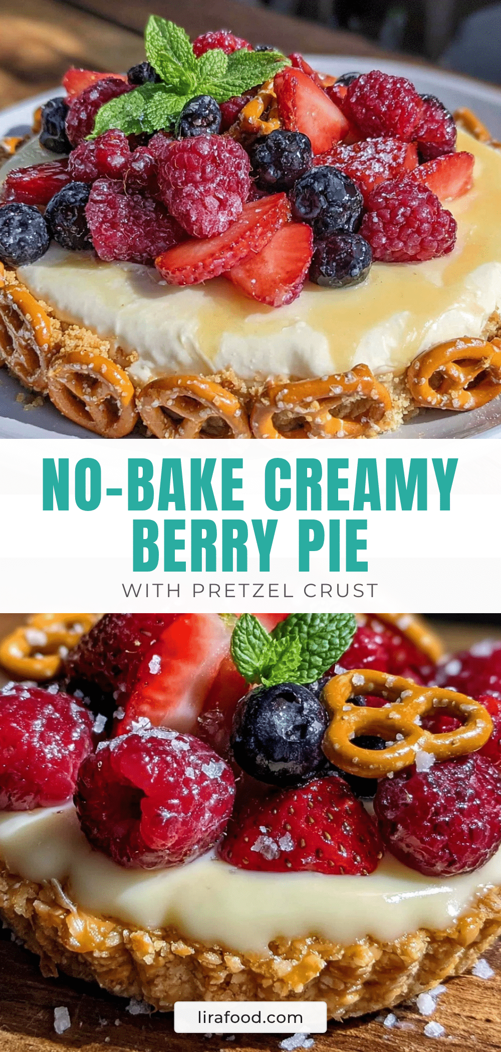 creamy no-bake berry pie recipe