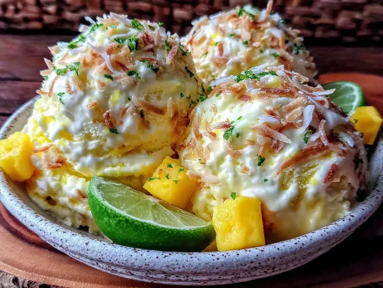 creamy no-churn mango coconut lime ice cream preparation steps