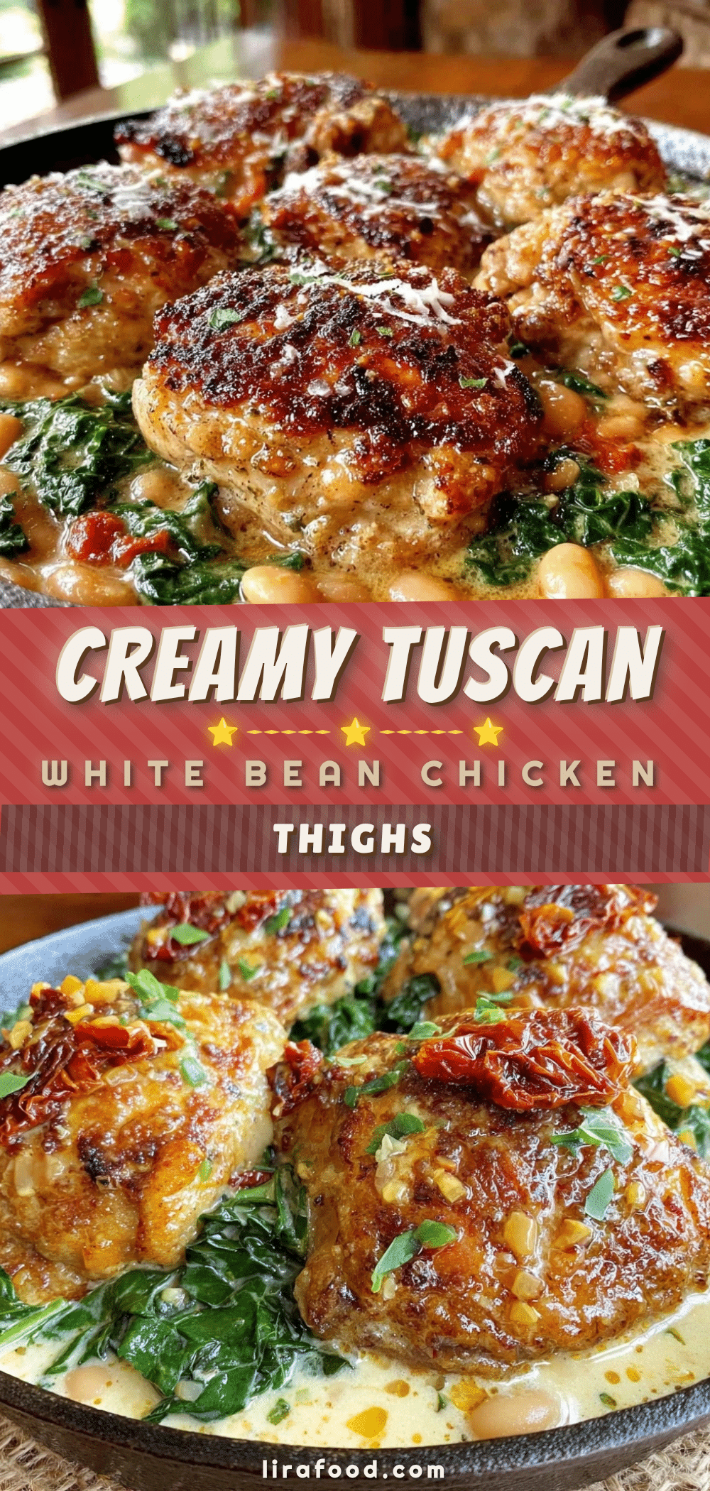 creamy one-pan tuscan white bean and kale chicken thighs recipe