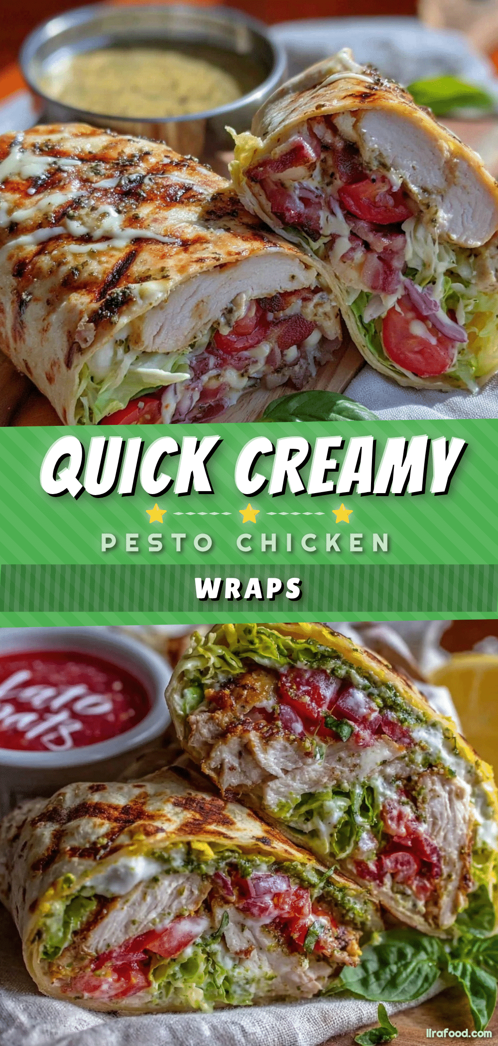 creamy pesto chicken wrap recipe