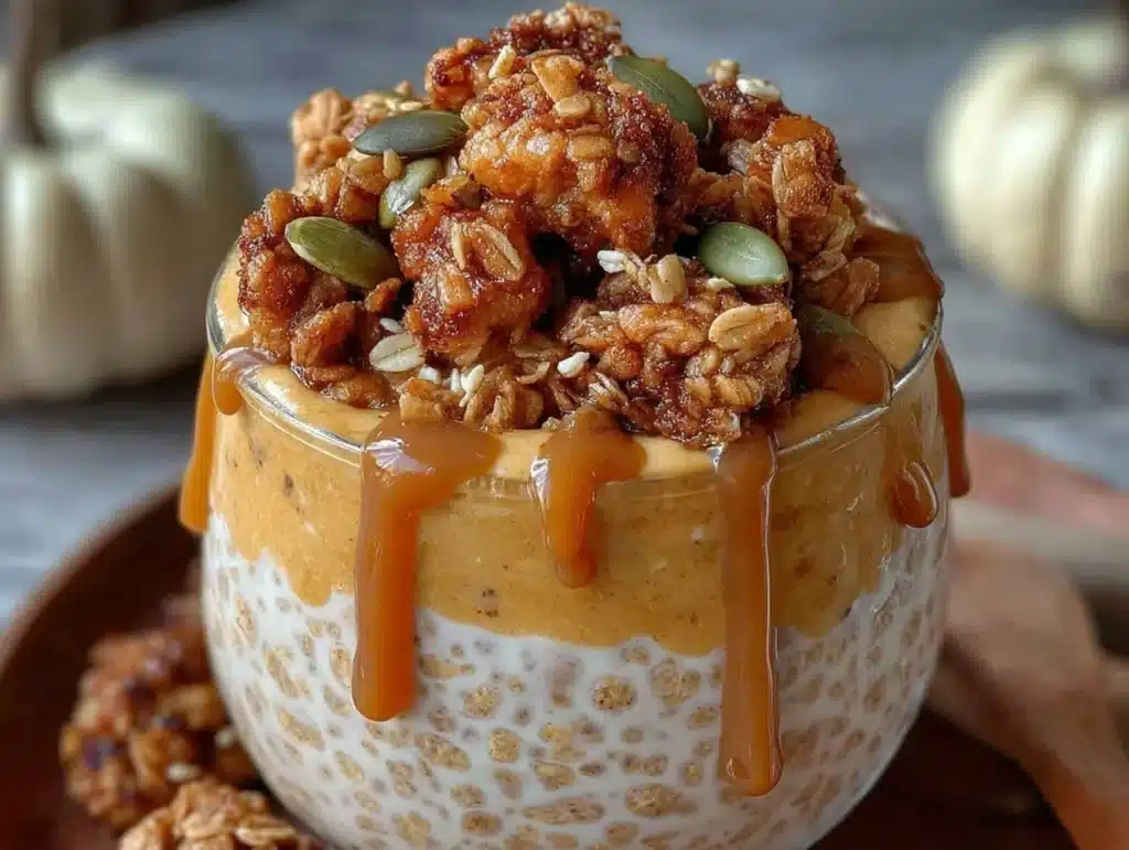 creamy pumpkin overnight oats - featured image