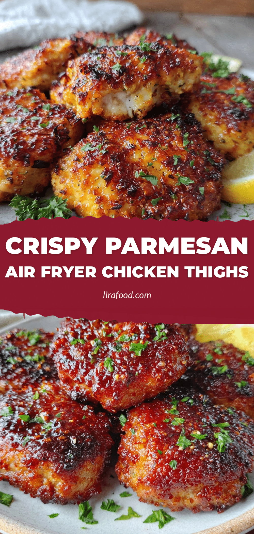 crispy air fryer Parmesan chicken thighs recipe