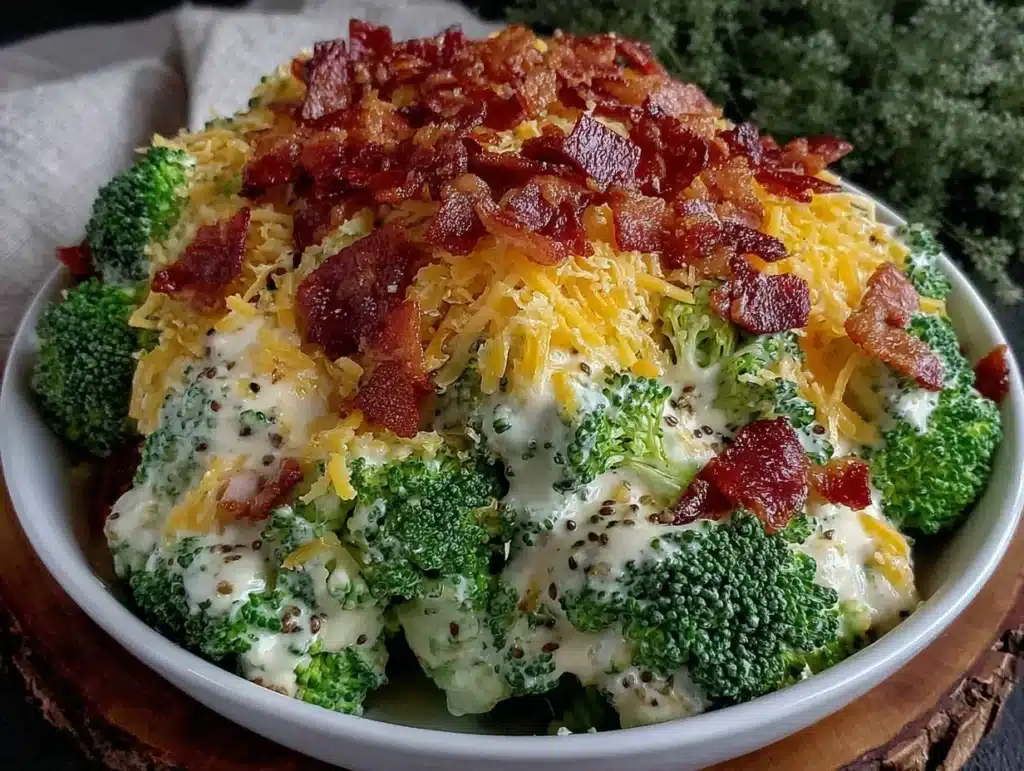 Crispy Broccoli Bacon Cheddar Salad - featured image
