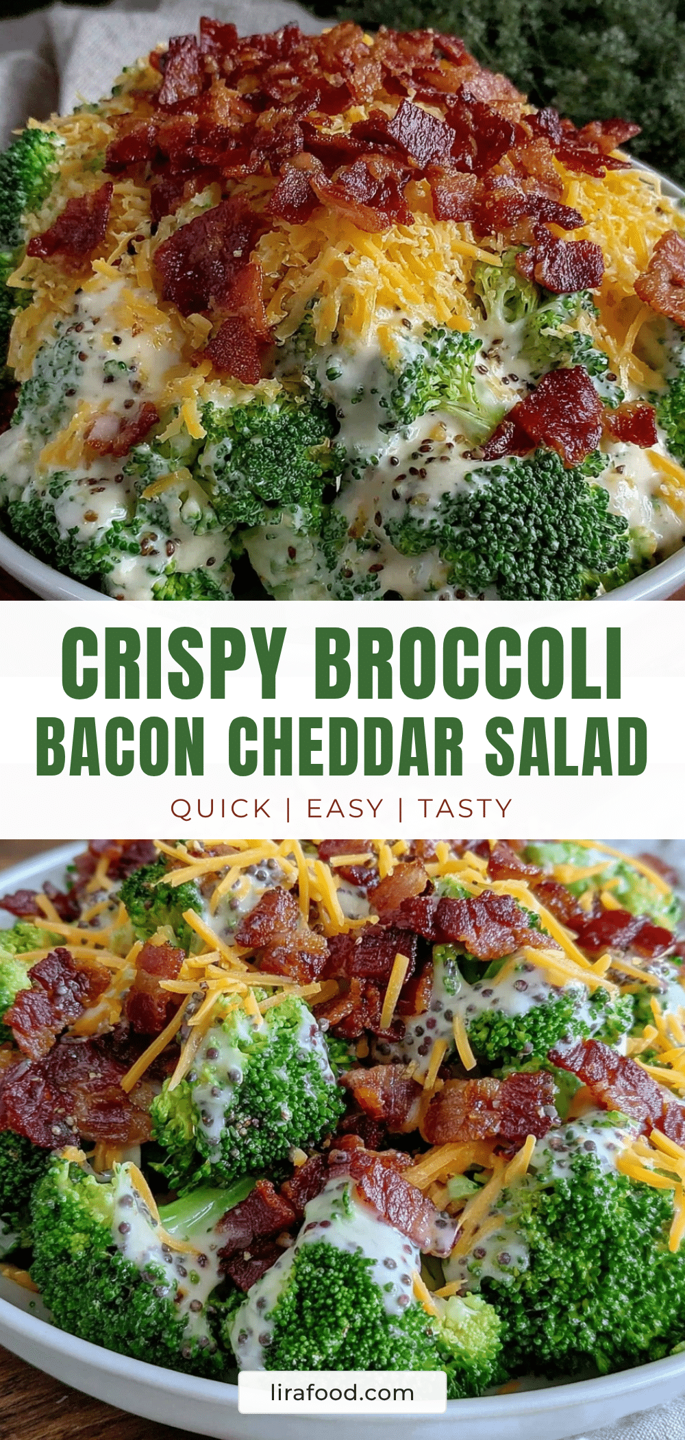 Crispy Broccoli Bacon Cheddar Salad recipe