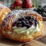 crispy huckleberry cream cheese danish - featured image