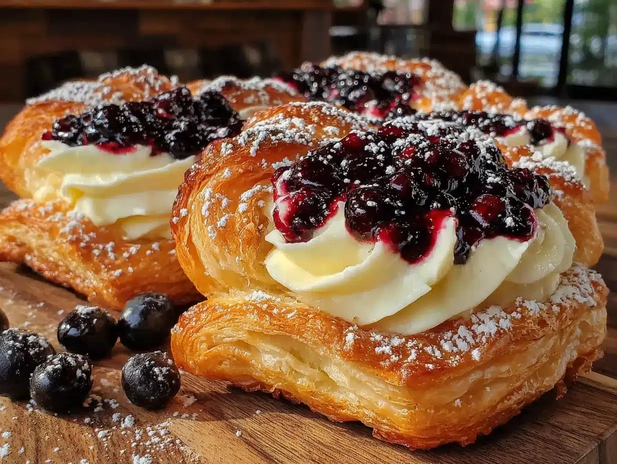 crispy huckleberry cream cheese danish preparation steps