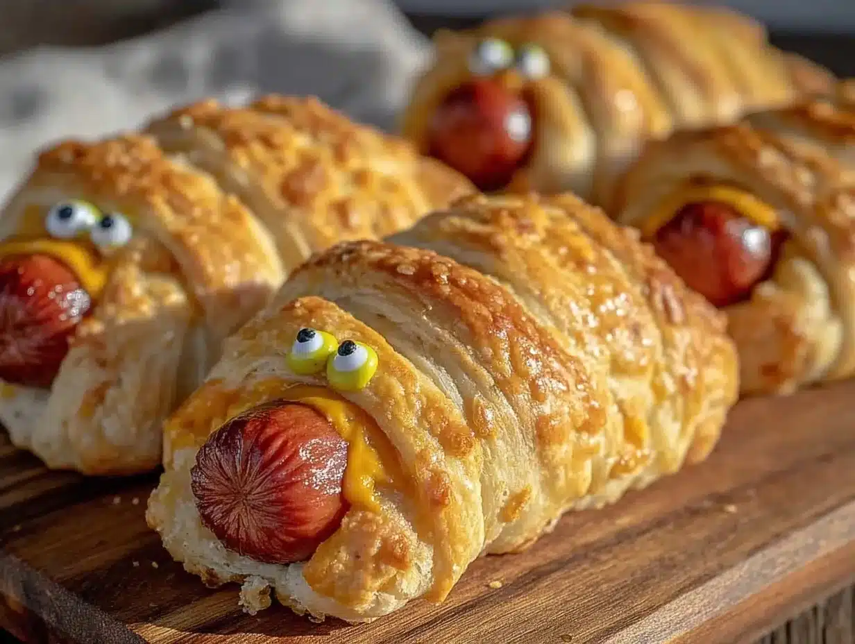 crispy mummy hot dogs preparation steps