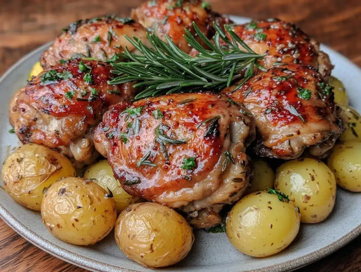 crispy one-pan garlic butter chicken thighs preparation steps