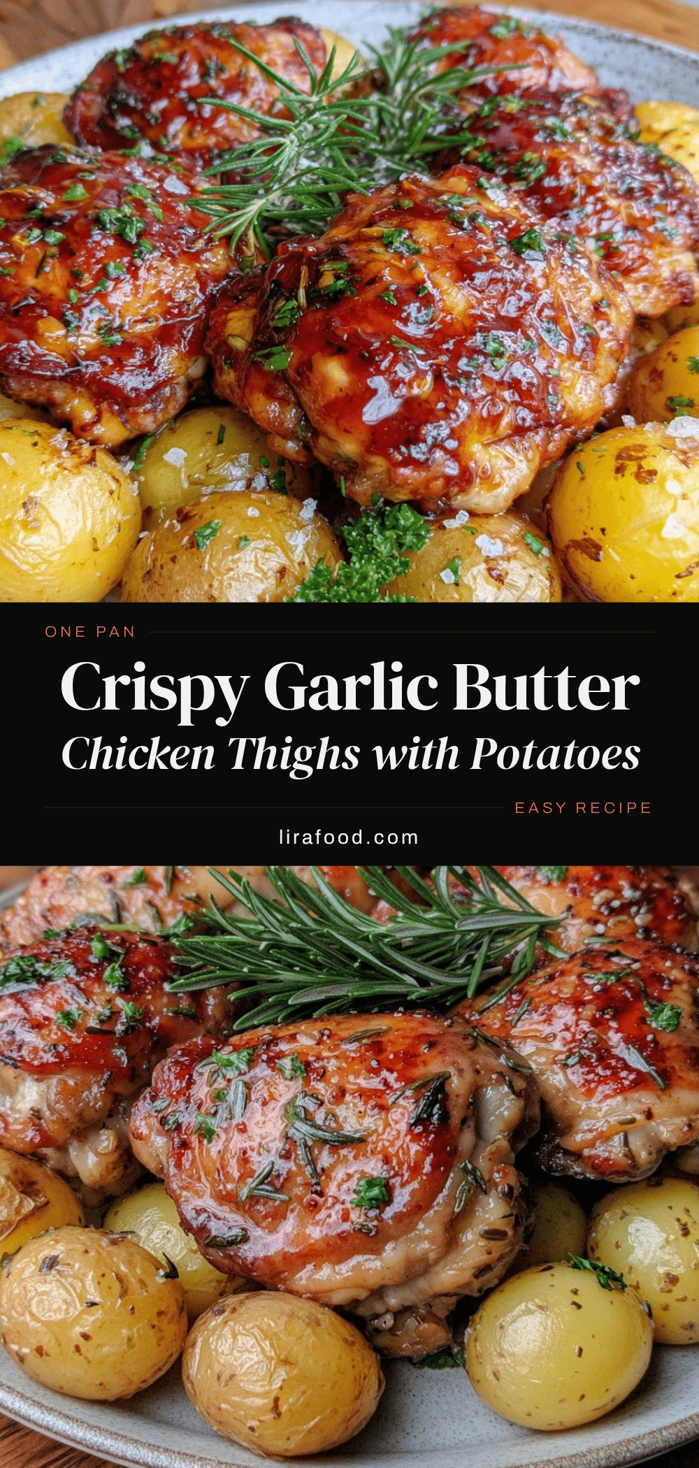 crispy one-pan garlic butter chicken thighs recipe