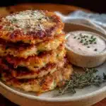 crispy parmesan zucchini fritters - featured image