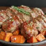 crispy skillet maple dijon pork tenderloin - featured image