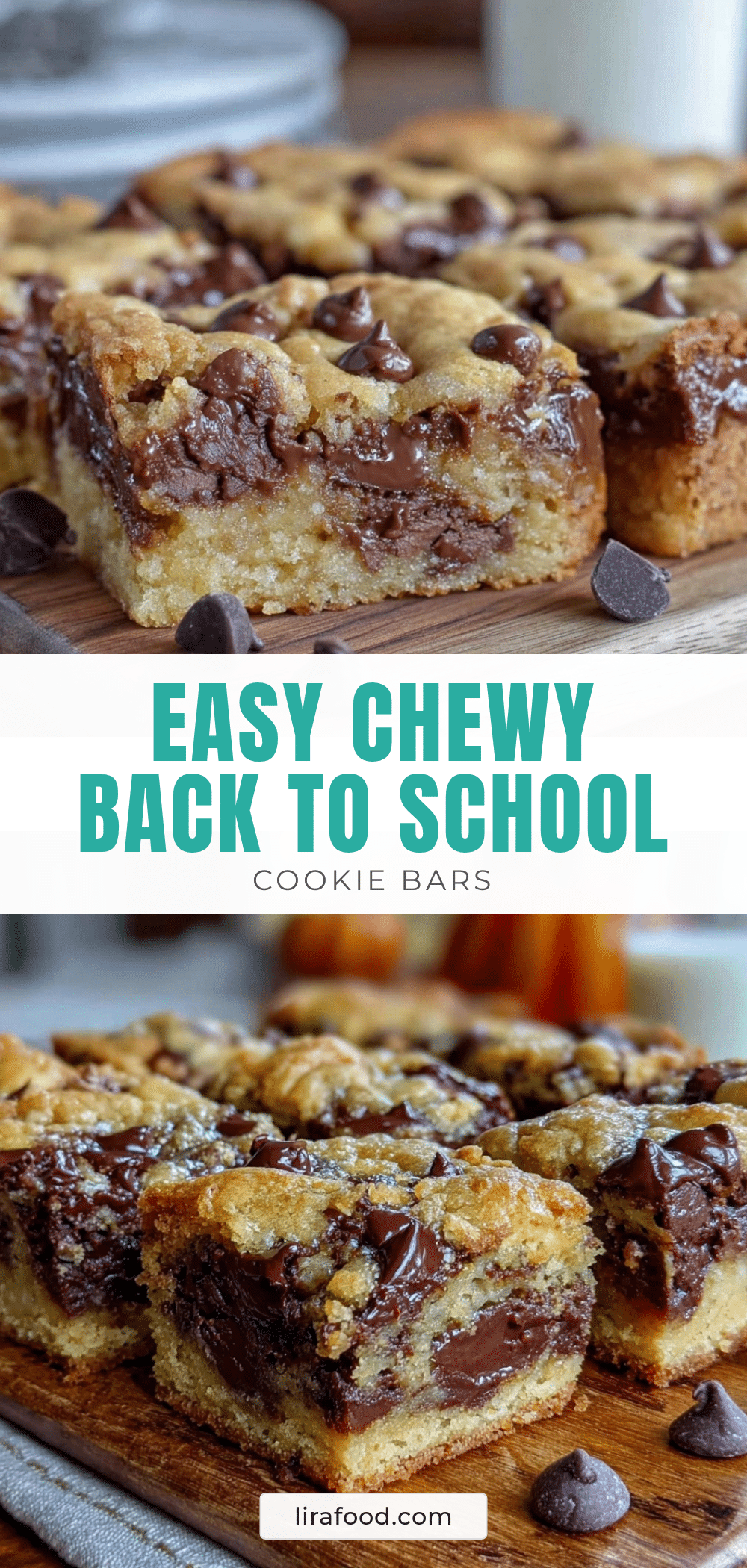 Easy Back to School Chocolate Chip Cookie Bars recipe