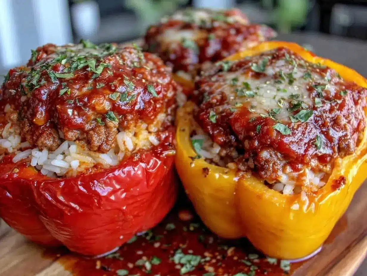 easy cheesy stuffed bell peppers preparation steps