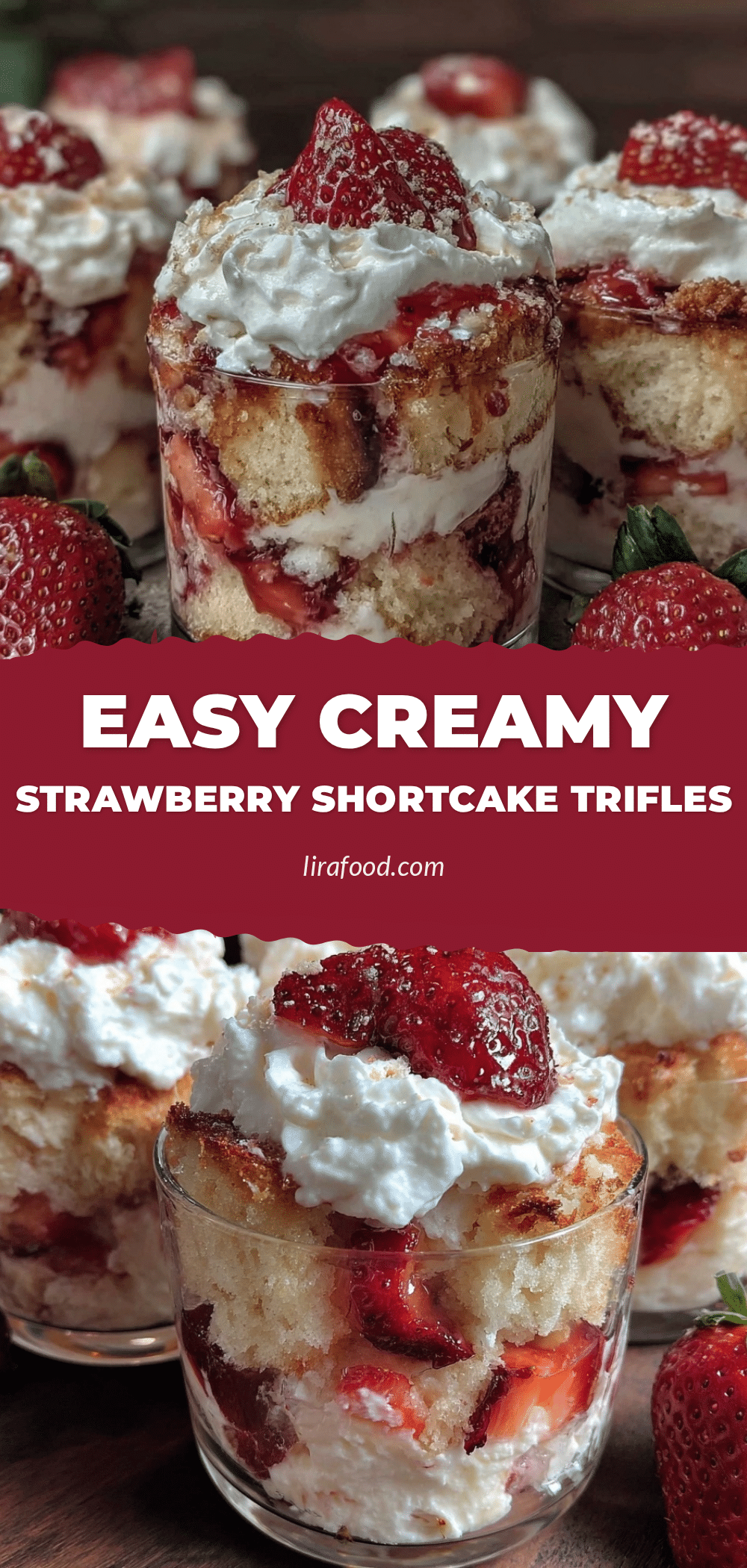 Easy Creamy Strawberry Shortcake Trifle Cups recipe